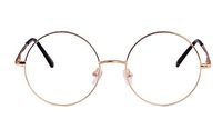 Agstum Retro Round Prescription ready Metal Eyeglasses Frame 51mm (X-Large Size) (Gold, 51)