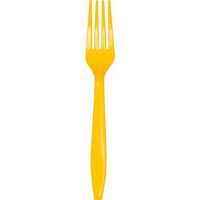 Creative Converting 010465B School Bus Yellow Cutlery (Prem) Bulk Forks (12pks Case)