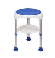 JNIHJI Shower Seats Stool Round 360° Rotation Bath Stool Aluminum Alloy for Pregnant Women Elderly and Disabled Adjustable Height Non-Slip Bathing Stool