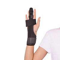 Finger Splint Finger Aligner Medical Finger Fixation Splint Tunnel Arthritis Tendonitis Adjustable Ventilation,Black,M