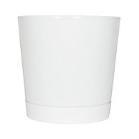 Full Depth Round Cylinder Pot, White, 14-Inch