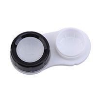 LZIYAN Contact Lens Cases Two-Color Portable Eyeglasses Storage Box Container Assorted Separate Colors for Left and Right Eyes,Black and White