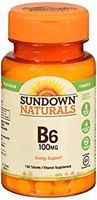 Sundown Naturals B6 100 mg Tablets - 150 ct, Pack of 2
