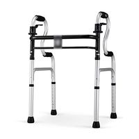 Rolling Walkers Walker Elderly Help Can Sit Folding Walker Aluminum Alloy Anti-Slip Four Feet Elderly Armrest (Color : Silver, Size : 535375cm)