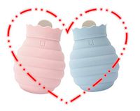 His & Hers Hot/Cold Water Bottle/Bag Microwaveable Silicone 313mL (Pink & Blue)