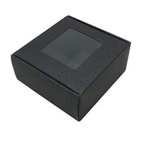 FERENLI 20Pcs Kraft Paper Window Boxes Clear Plastic Gift Wrapping Box Wedding Party Favor Cardboard Jewelry Display Packaging Supplies (8.5x8.5x3.5cm (3.3x3.3x1.4 inch), Black)