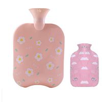 XINdream Silicone Hot Water Bottle with Plush Cover, Rubber Injection Hot Water Bag, Warming Hand and Pain Relief for Winter Gift