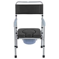 AYNEFY Folding Toile,Aluminum Alloy Adult Folding Toilet Commode Toilet Chair Bedside Bathroom