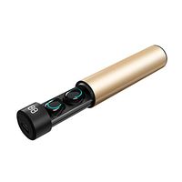 Alician Bluetooth headsets TWS Bluetooth Earphone Wireless Headphones 6D Stereo Wireless Earphones Mini Earbuds with Mic 2600mAh Charging Bin Power Bank Gold