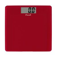 Escali B200RR Glass Platform Bathroom Body Scale, Low Profile, LCD Digital Display, 440lb Capacity, Rio Red