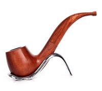 Zwq&zj Solid Wood Tobacco Pipe, Classic Curved Handmade Detachable Smoking Men's Pipe,B