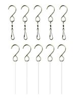 WorldaWhirl Whirligig Wind Spinner Hanger SS Swivel Hook Display Twist Turn Twirl Swirl (10, 5 Hook and Clip 5 Hook and String)