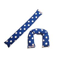 The Original Corn Bag Microwavable Heating Pad Two Neck Wraps for Pain Relief in 100% Cotton Blue Dot Fabric for Arthritis Pain, Headaches, Menstrual Cramps, Warming Up