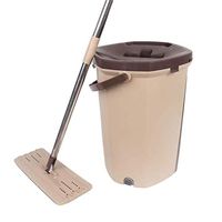 Stainless Steel Deluxe 360 Spin Mop & Bucket Floor Cleaning System Included,Wet and Dry Water-absorbing Rotating tow,Home Living Room Mop Rotate The Mop