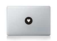 Heart Circle Apple Logo Black Vinyl Car Sticker Symbol Silhouette Keypad Track Pad Decal Laptop Skin Ipad Macbook Window Truck Motorcycle