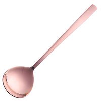 Qinlee Handle Stainless Steel Spoon 20.5 3.8cm Ice Cream Cocktail Teaspoons Coffee Soup Spoons Honey Spoons for Home Kitchen or Restaurant (Rose gold)