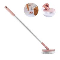 FOONEE Floor Brush, Retractable Crevice Floor Bathroom Kitchen Bathroom Corner Cleaning Brush, Long Handle Scrub Brush, Detachable Brush Heads Long Handled Brush Sweeper Broom