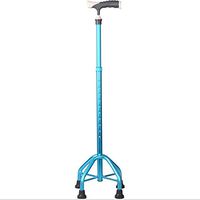 WW Elderly Four-Foot Cane Telescopic Aluminum Alloy Non-Slip Walker Crutch, Blue
