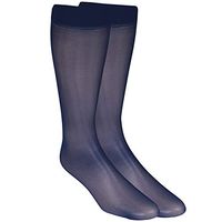 NuVein Sheer Compression Stockings for Women Fashion Silky Sheen Denier Knee High, Navy, Large