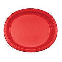 Club Pack of 96 Classic Red Disposable Paper Banquet Dinner Plates 12"