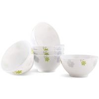 BLWX - Chinese white jade porcelain set 6 sets of ceramic rice bowl 5 inch small bowl -6 styles optional bowl (color : B)