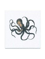 Signature Napkins Vintage Marine Life Disposable Linen-Like Woven 3-ply Tissue Napkins, 20 Units Per Pack (Squid)