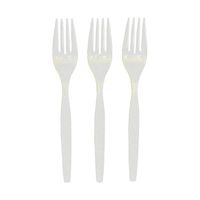 Fun Express - White Plastic Forks (50 Pc) - Party Supplies - Solid Tableware - Cutlery - 50 Pieces