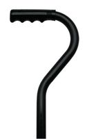 Walking Cane - Center balance cane with plastic finger grip handle and nylon anti-rattle cap. Black anodized shaft adjusts 34" to 42" with rubber tip