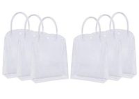 Clear Plastic Gift Bags with Handles, Sdootjewelry 36 Pack Heavy Duty Transparent PVC Gift Bags Bulk, 7.5 x 2.8 x 9.1" Plastic Shopping Tote Bags, Gift Wrap Bags