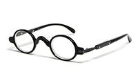 Calabria R314 Unisex Vintage Professor Oval Reading Glasses Incredibly Lightweight and Comfortable in Black +2.50