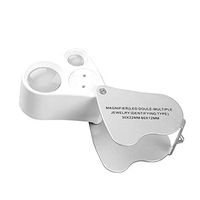 Loupe 30X 60X Illumination Magnifier with LED Light HD Lens Microscope Photo Jewelry Identification Watch DIY Crafts Engraving and Repair ABS Folding Magnifier