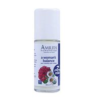 Amrita Aromatherapy Organic A Woman's Balance Roll-On Relief, Natural Period Relief, Organic Lotion Base with Bergamot, Clary Sage, Roman Chamomile, and Geranium Rose Essential Oils, 30 milliliters