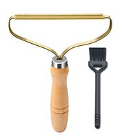 Lint Remover and Fabric Shaver Fuzz Remover for Clothes, Portable Lint Shaver Brush for Sweater, Reusable Copper Head Lint Rollers for Woven Coat Pills Bobbles (Gold)