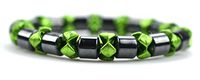 LUOS Fashion Jewelry Magnetic Therapy Hematite Green Stretch Bracelet