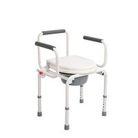 EGCLJ Tool-Free Assembly Bedside Commode Chair Shower Toilet Seat Chair Medical Commode Seat with Commode Bucket, for Elderly Seniors, Disabled