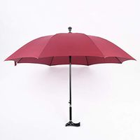 Huapa 2 in 1 Crutches Umbrella Straight Crutch 8 Bone Walking Stick Umbrella Waterproof/Windproof(Red)