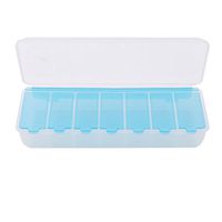 Hi-Unique 7 Day Pill Organizer, Clear Portable Weekly Pill Box for Pills/Vitamin/Fish Oil/Supplements,Blue