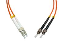 LC/PC to ST/PC duplex multi-mode 62.5/125 fiber patch cord, 1m length