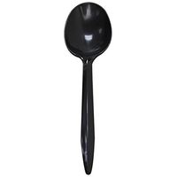 Karat U2002B 5.4" PP Medium-Weight Disposable Soup Spoon, Black(Pack of 1000)