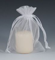 6" x 10" Organza Bag with Drawstring (10 Bags) (3 Packs) - White - AB-30-9-11W