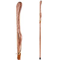 Brazos Trekking Pole Hiking Stick for Men and Women Handcrafted of Lightweight Wood and made in the USA, Red Oak,  55 Inches