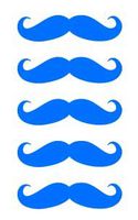 2" Mustache Vinyl Decal Sticker Set - 5 Pack-Blue