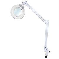 Magnifying Lamp 5X Diopter Table Top Mount Desk Clip Swing Arm Clamp On for Estheticians Reading Salon Hobbyists Beauticians Circuit Board Inspection