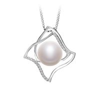Freda White 10-11mm AAA Quality Freshwater 925 Sterling Silver Cultured Pearl Pendant for Women