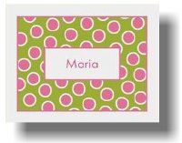Paparte Note Cards Blue and Green Polka Dot Name (Pink and Green Polka Dot)