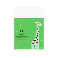 PH PandaHall 1 Bag Sealing Cellophane Bags Giraffe Pattern Flat Cello Wrap Flap Resealable Bags Cellophane Favor Gift for Candy Cookie Treat Jewelry Retail Party Wedding Birthday 10.7x9.7cm (Green)