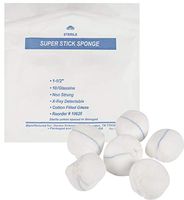 Case of 100 Round Stick Sponges Super 1 1/2". X-ray detectable Cotton Sponges for Wound prepping and Cleansing. Soft and Highly Absorbent Balls. 100% Woven Cotton. Single use. Latex Free.