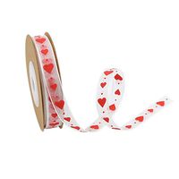 Beaupretty 1 Roll of 10M Valentines Day Gift Ribbons Heart Printed Ribbon for Wedding Valentines Day Gift Wrapping DIY Crafts (Pattern 3)
