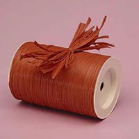Krafty Klassics 1 Roll of Colored Matte Raffia Ribbon (1/4" x 100 Yds) (Terra Cotta)