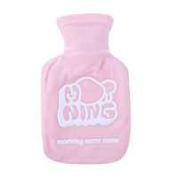 DSstyles Water Heating Water Bag,Portable Medium Size Cute Explosion-Proof Hot Water Bottle Detachable Plush Coat Hand Warmers Rabbit Pink
